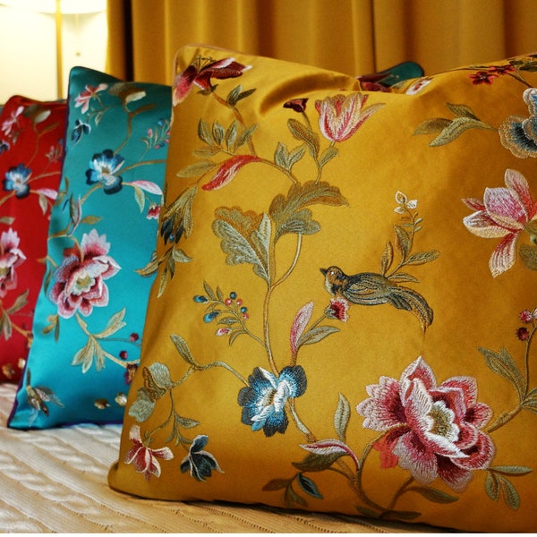 Yellow Silk Pillow Etsy