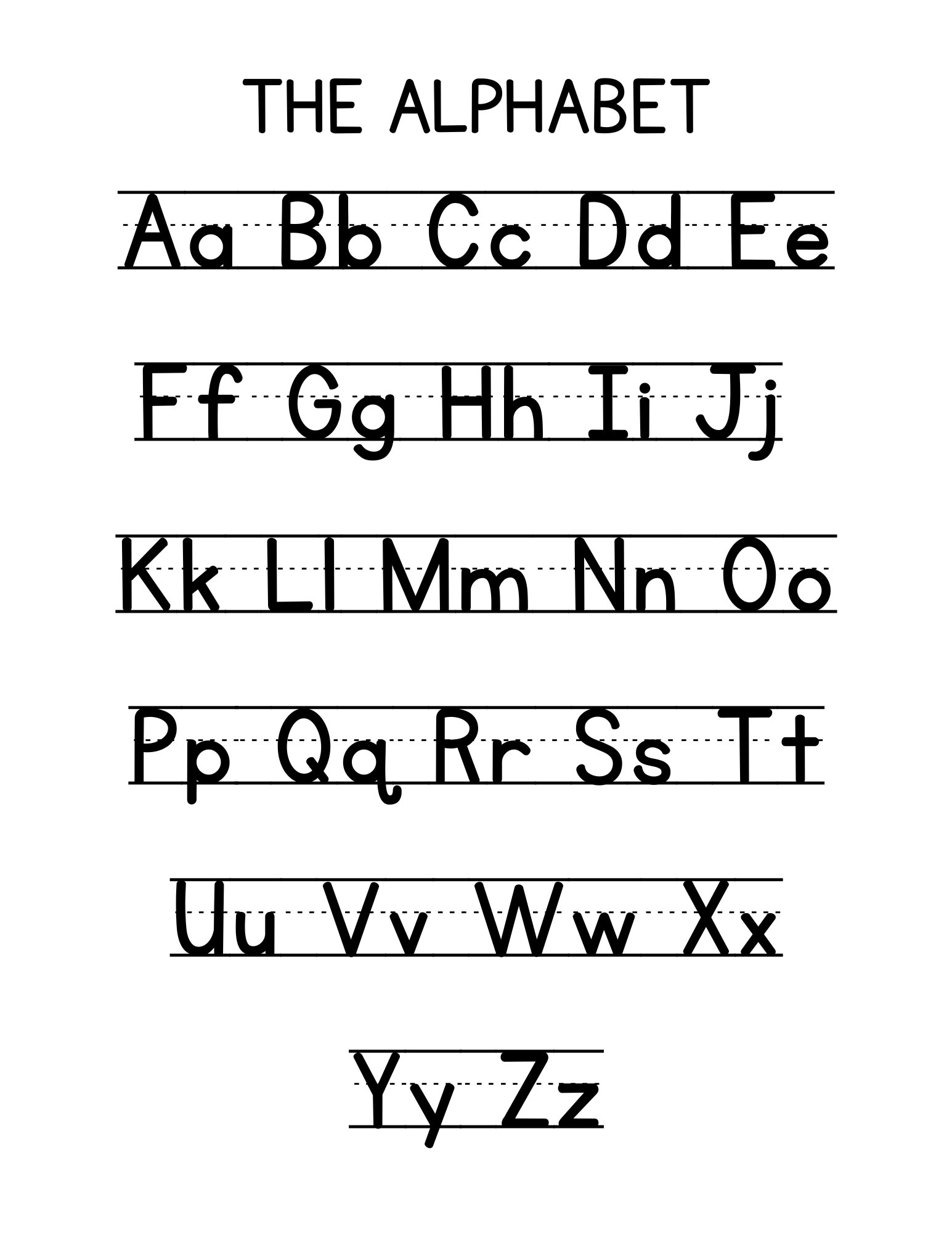 Alphabet Poster, Manuscript, Handwriting Chart, Homeschool, Classroom