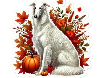 Naklejka Majestic Fall White Borzoi