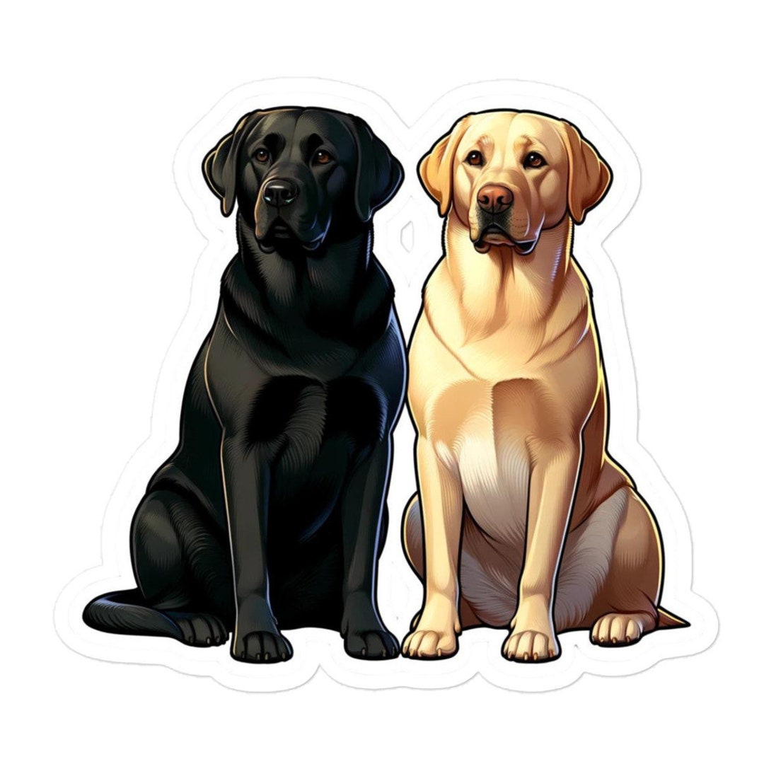Black and Yellow Labrador Vinyl Sticker - Etsy