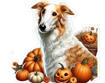 Naklejka na sezon jesienny Borzoi