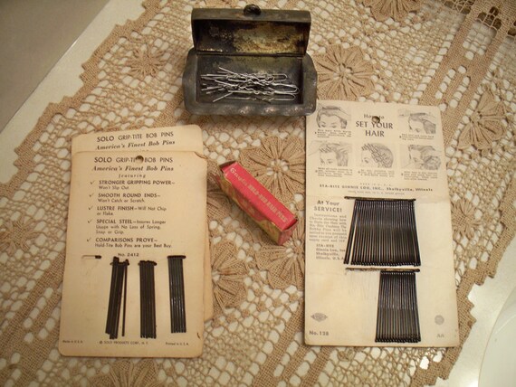 Vintage Hair Pins, Bobby Pins and Antique Vanity … - image 3