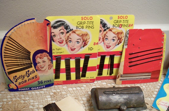 Vintage Hair Pins, Bobby Pins and Antique Vanity … - image 1