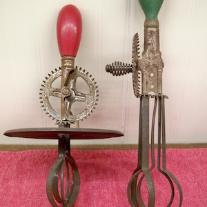 Two Vintage Hand Crank Egg Beaters