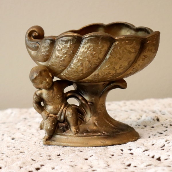 Ardco Cherub Holding a Shell Compote Vase - Made in Japan