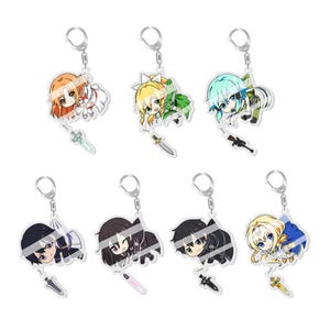 Llaveros acrílicos chibi de Sword Art Online / Personajes de anime kawaii / Regalos personalizados para fans