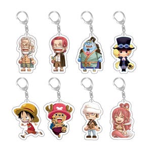 One Piece Acrylic Chibi Keychain Pendants | Kawaii Anime Characters | Custom Pack Charm Gifts for Fans