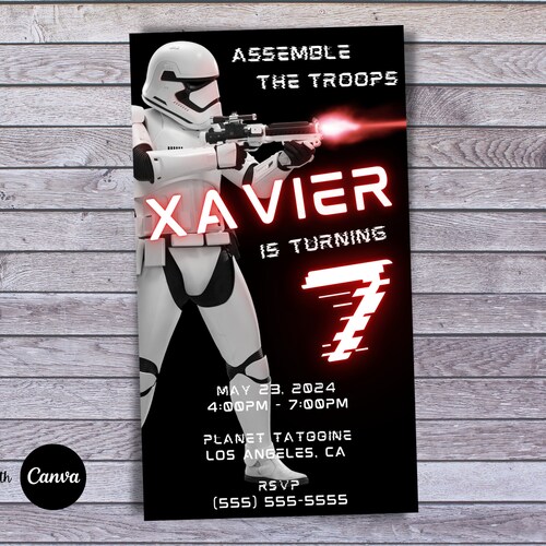 Star Wars Stormtroopers Birthday Party Invitation Instant Etsy