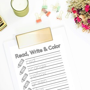 Read Write Color Trace Worksheet for Preschool Prek TK Kindergarten ...