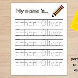 My Name is … Name Trace Worksheet for Preschool PreK TK Kindergarten | Digital File Download | Personalizable | Editable | Printable