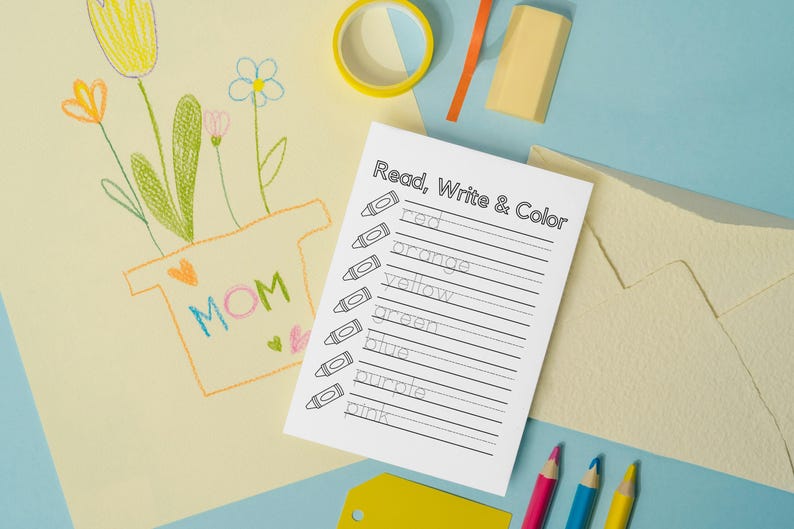 Read Write Color Trace Worksheet for Preschool Prek TK Kindergarten ...