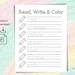 Read Write Color Trace Worksheet for Preschool Prek TK Kindergarten ...