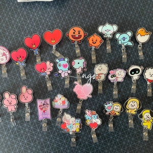 BT21 Acrylic Badge Reel: BTS ARMY Nurse Retractable Badge Holder