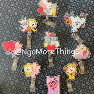 BT21 Acrylic Badge Reel: BTS ARMY Nurse Badge Holder