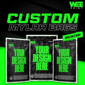 Custom Labeled 3.5x5 Mylar Bags (1/8)