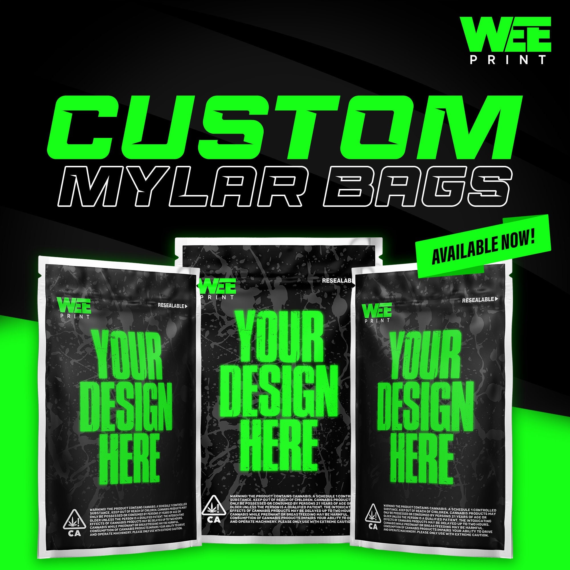 Mylar Bag 3.5g Cookies Mylar Bags All Flavors, Custom Printing Service
