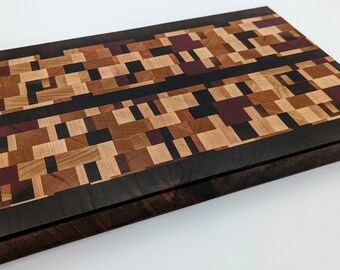 Walnut Chaos Pattern End Grain Cutting Board | Handmade Wedding Gift | Charcuterie Board