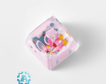 Artisan Mew Resin Keycap - Handmade Pokemon Keyboard Accessory