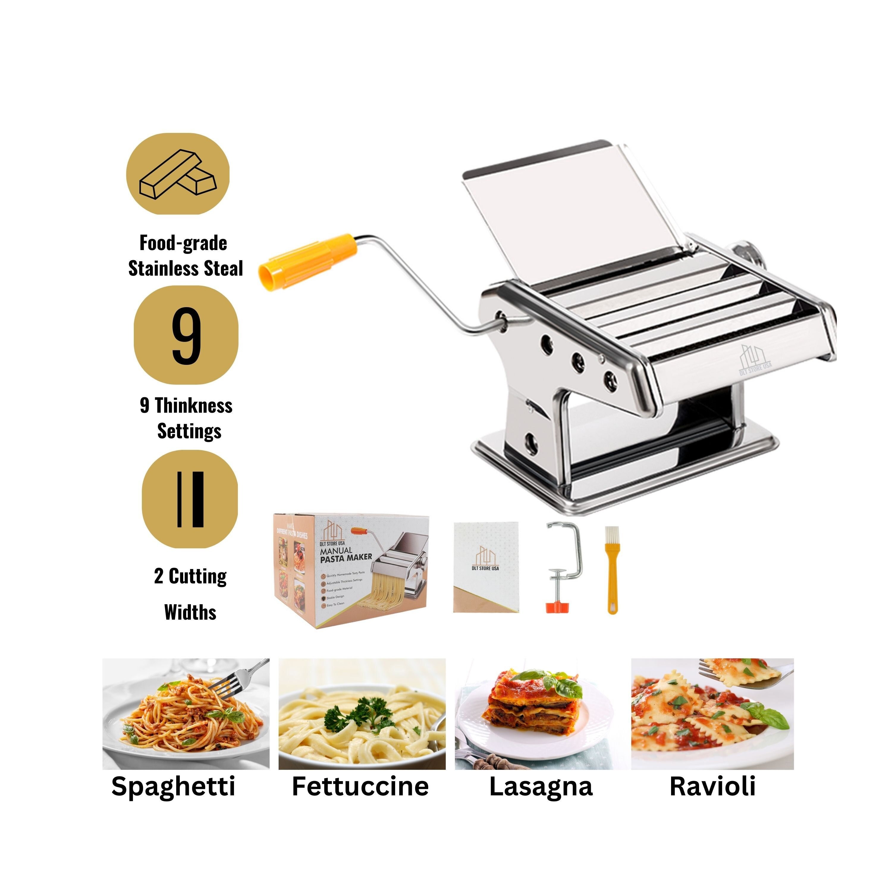 DALIA 160 Adjustable Pasta Machine Lasagne Fettuccine Spaghetti 