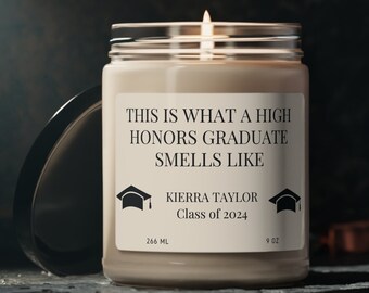 High Honors Student Gift Personalized Honor Student Graduation Gift Class of 2024 Top of Class High Honors Gift Custom Graduation Candle
