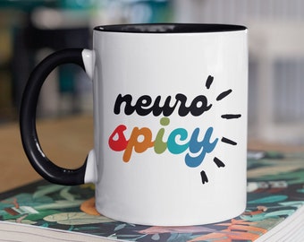 Neurospicy Mug, Rainbow Neurospicy Gift, ADHD Gift Idea, Autism Gift Idea, Neurodivergivent Gift Idea, Neurodivergivent Coffee Mug
