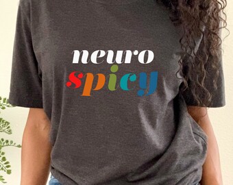 Rainbow Neurospicy Shirt, Camisa de neurodiversidad, Lindas camisas neurodivergentes, Camisa TDAH, Camisa de autismo