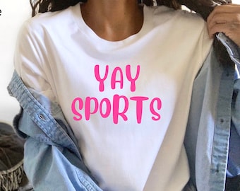 Camiseta deportiva Yay, Camiseta deportiva sarcástica, Camiseta deportiva divertida, Camiseta divertida para fanáticos de los deportes, Go Team Sports Yay