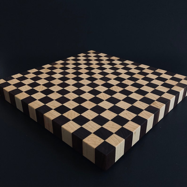 End Grain Cutting Board Walnut and Maple Square Cutting Etsy