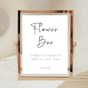 Party Printable Flower Bar Sign, Instant Digital Download Sign, Bridal Shower Sign, Baby Shower Sign, Editable Flower Bar Sign Template