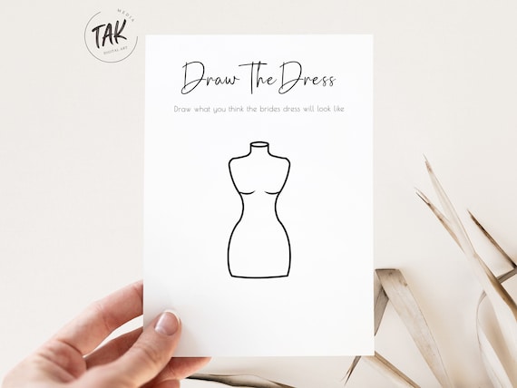 Minimalist Bridal Shower Draw the Dress, Bridal Shower Game, Printable  Card, Downloadable Shower Game, Instant Editable Digital Download - Etsy