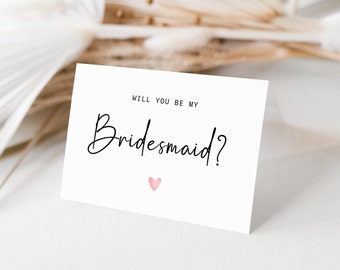 Minimalist Will you be my bridesmaid Tent Card Template, Printable Bridesmaid Proposal, Printable Maid of Honor Proposal, Instant Download