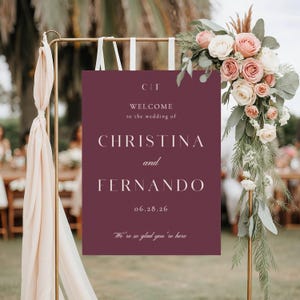 Custom Acrylic or Foam Wedding Welcome Sign, Multiple Color Options, Personalized Elegant Wedding, Baby Shower, Engagement Party Décor Art