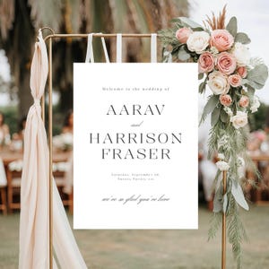 Personalized Acrylic or Foam Wedding Welcome Sign, Elegant Custom Event Sign, Modern Bridal Shower, Engagement Party, Baby Shower Décor Art