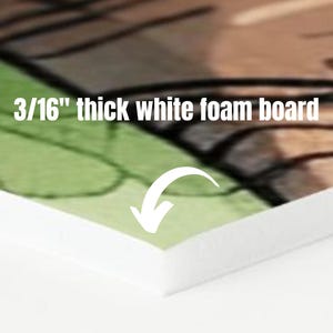 May include: Close-up of the edge of a white foam board. The board is 3/16" thick.