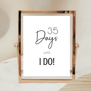 Bridal Shower Printable Countdown Sign, Instant Digital Download Sign, Bridal Shower Sign, Editable Wedding Countdown Sign Template