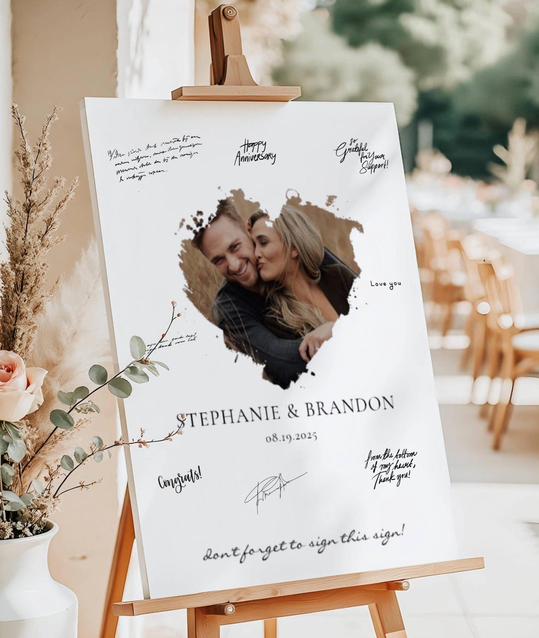 Custom Wedding Guest Signature Foam Board • Personalized Photo