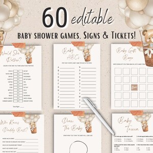 Gender Neutral Baby Shower Spiele Bundle, Baby Shower Zeichen, Baby Shower Tickets, druckbare Spiele, Wir können Baby Shower Bundle ertragen