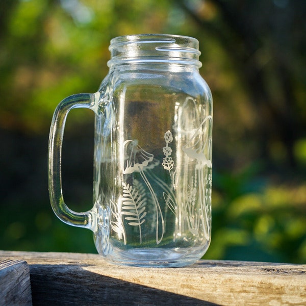 Etched Mason Jar Etsy