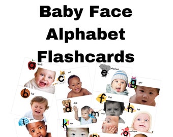 Alphabet Flashcards With Baby Faces-ABC Learning Cards for Toddlers and Preschool