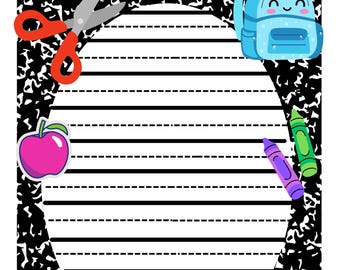 Printable Composition Style Labels for Lockers, Bins, and Classroom