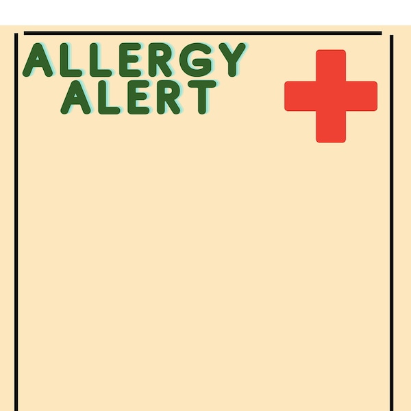 Classroom forms allergy alert important teacher sign poster students with allergies allergic students substitute information nurse medical