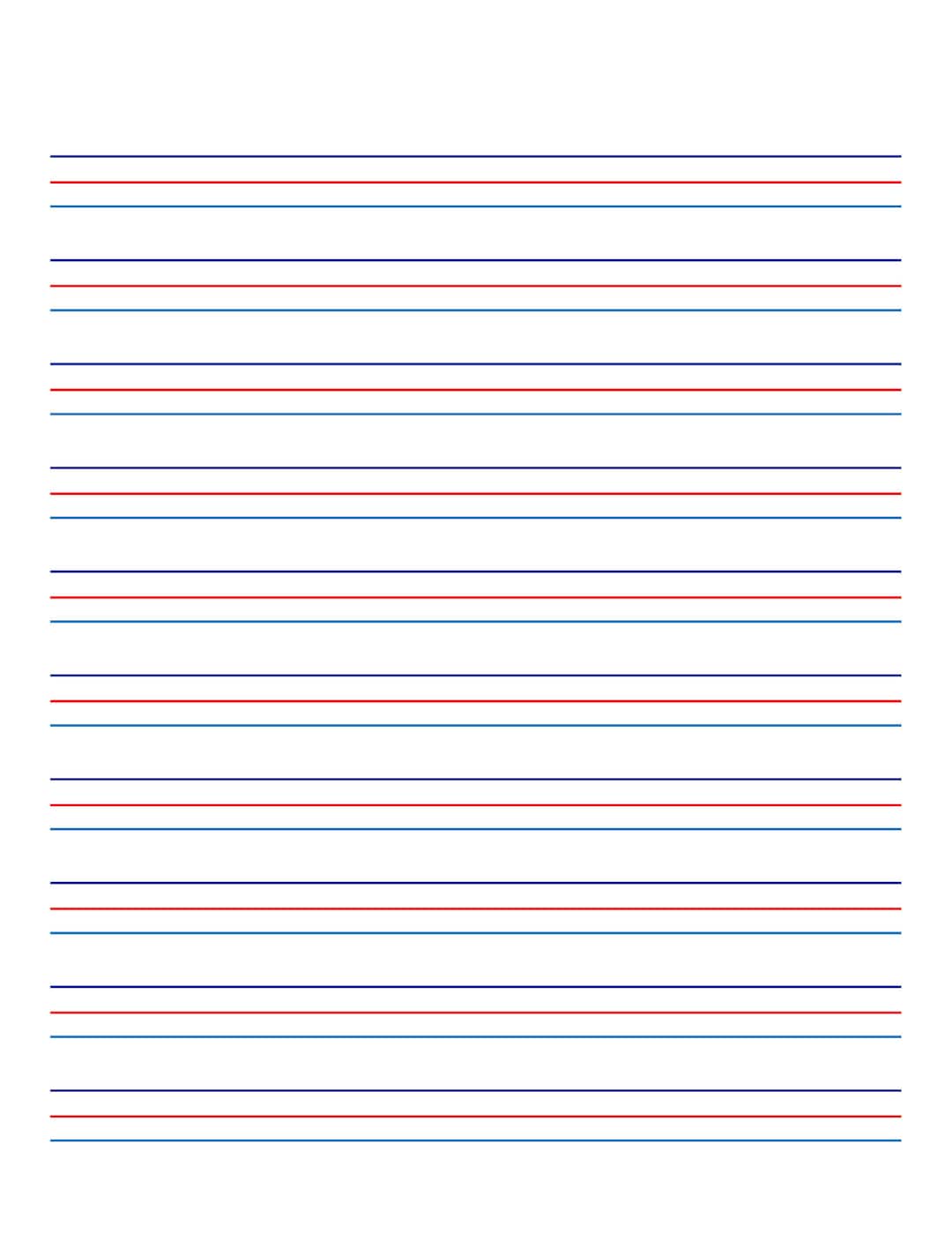 Written Paper Redlined Writing Paper With Solid Red and Blue Lines - Etsy UK