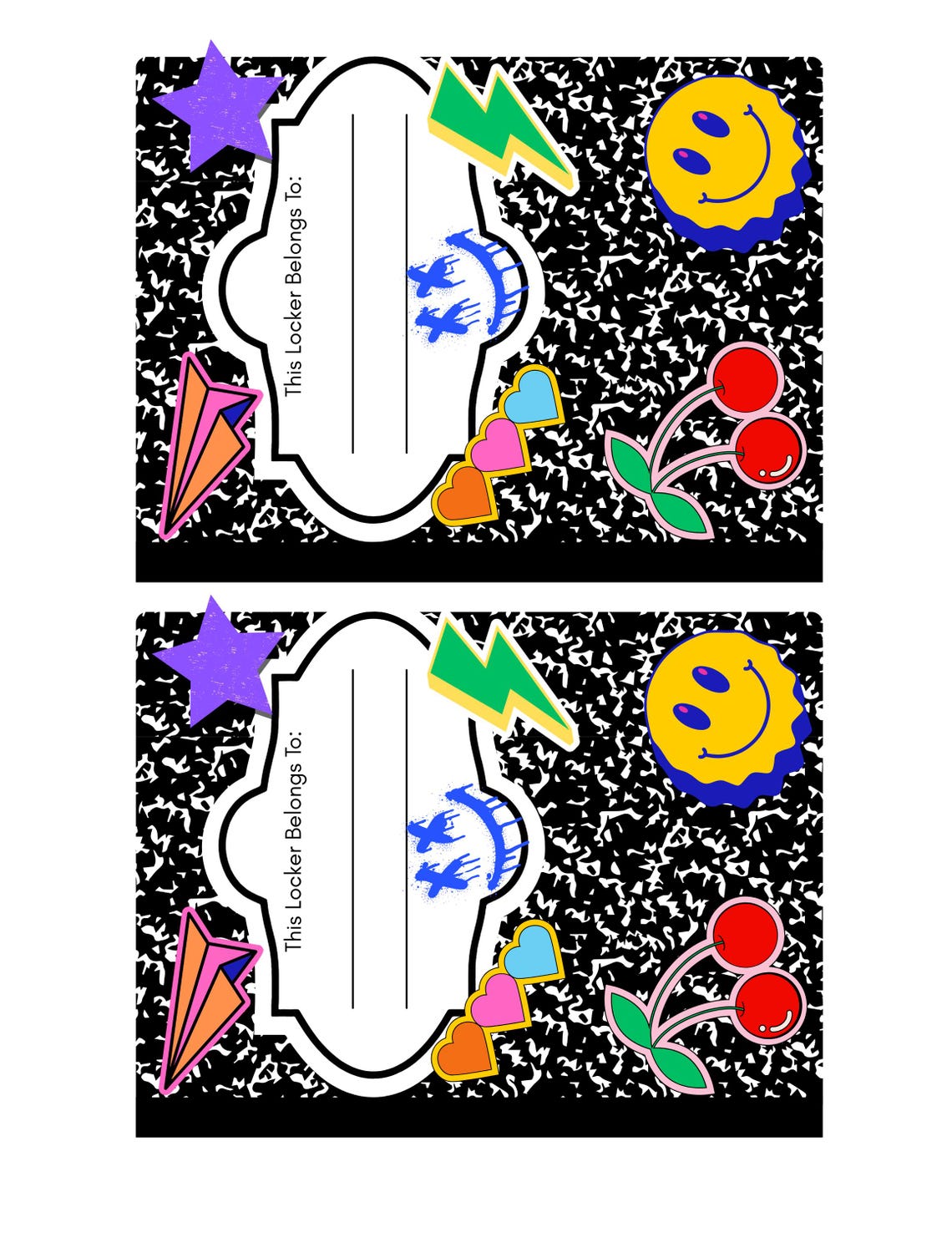 Printable Composition Style Labels for Lockers, Bins, and Classroom - Etsy