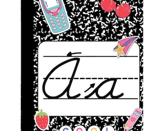 Cursive Alphabet Composition Notebook Style