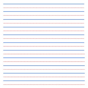 May include: A blank sheet of paper with blue and red lines. The lines are evenly spaced and create a grid pattern. The paper is white and has a smooth texture.