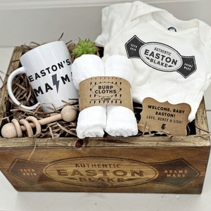 Baby Gift Box, Keepsake Baby Gift, Personalized Baby Gift Box, Vintage Baby Gift, Baby Bot Gift Box