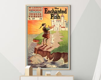 1958 The Enchanted Fish Children's Comic POSTER! (multiple sizes) - Nursery - Fairy Tales - Storybook