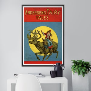 1921 Fairy Tales Book Poster: Hans Christian Andersen, Vintage Kids Art