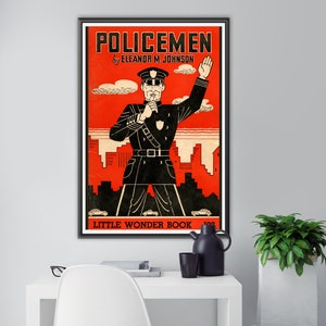 Vintage 1941 Polizisten Buch Poster: Klassenzimmer Dekoration