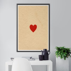 1870 Ace of Hearts Playing Card Poster: Vintage Casino Art